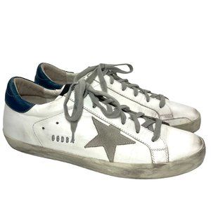 GOLDEN GOOSE GGDB Superstar White Blue Sneakers Womens 41